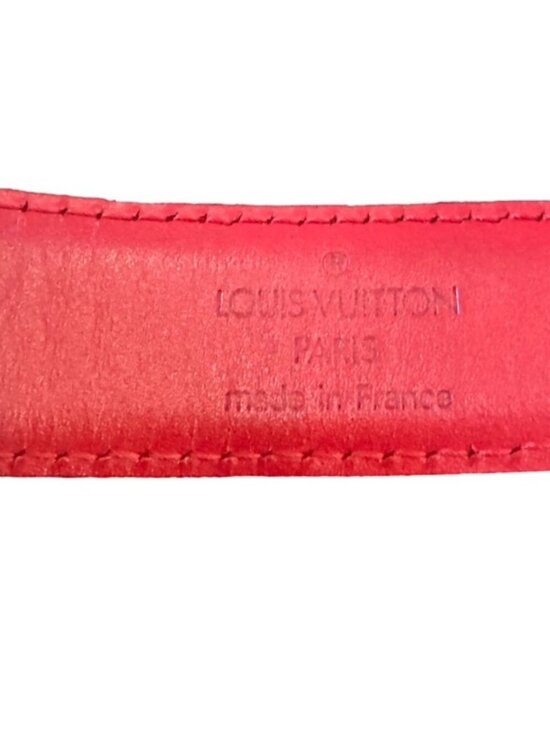 Louis Vuitton Epi Leather Ceinture Belt 85/34 Red Silver Buckle